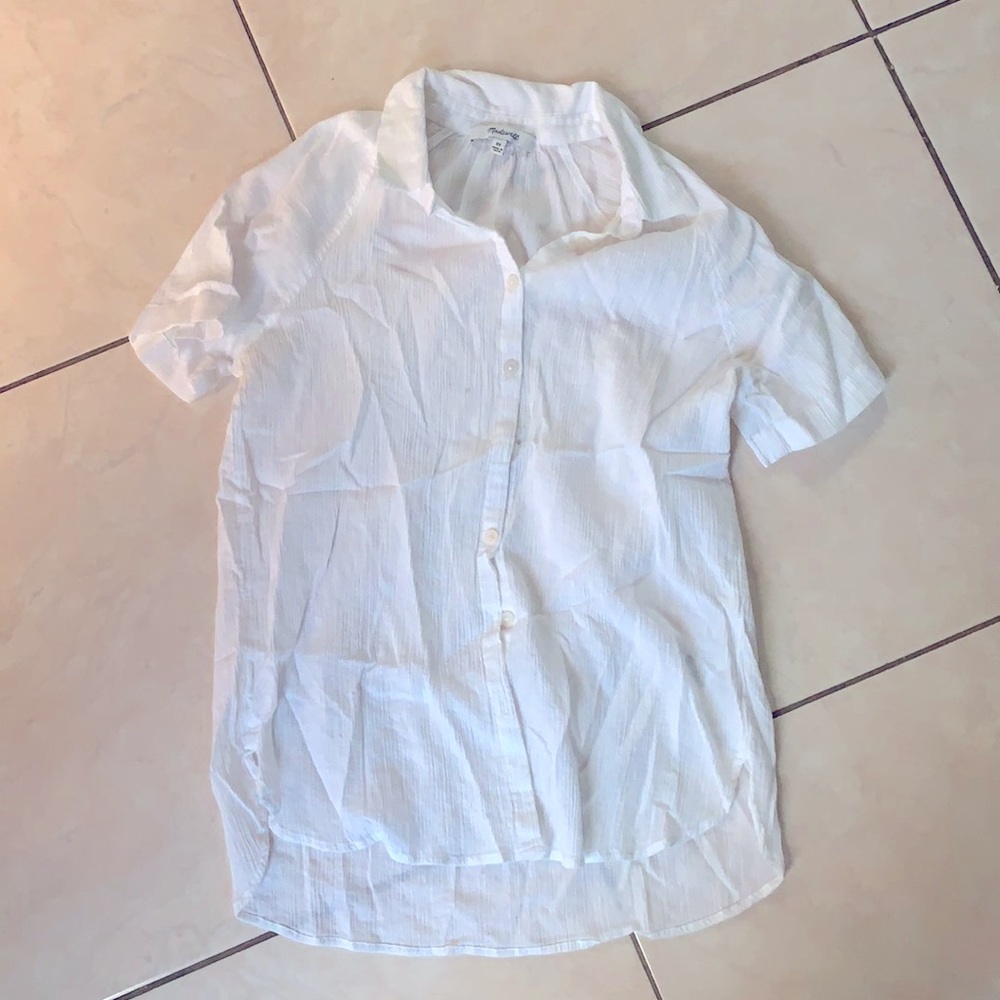 Madewell linen shorts sleeve button up